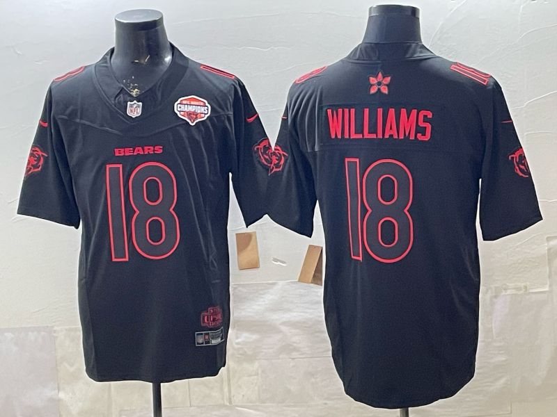 Men 2026 Chicago Bears #18 Williams Black 4th generations Nike Limited NFL Jersey 04